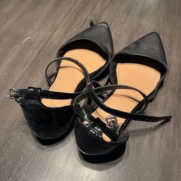 Express Black Strappy Flats - Picture 2 of 2
